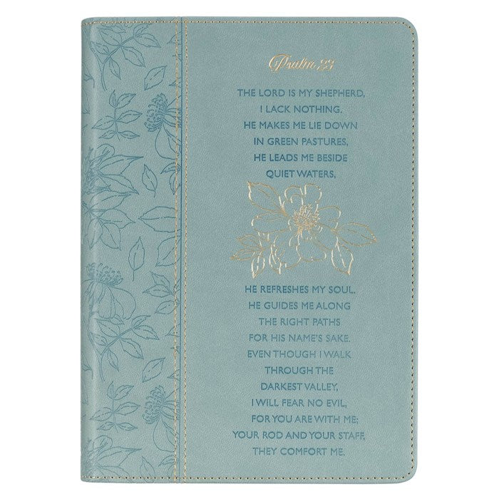 Journal Classic Faux Leather-Teal Lord is My Shepherd Ps. 23