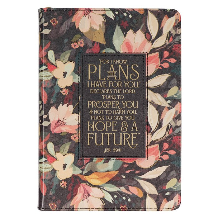 Journal Classic W/ Zip-Black Hope &amp; A Future Jer. 29:11