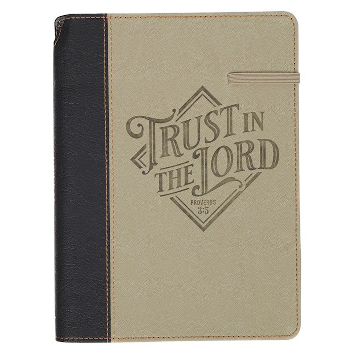 Journal Classic Faux Leather W/ Elastic &amp; Pen Holder-Trust in the Lord Prov. 3:5