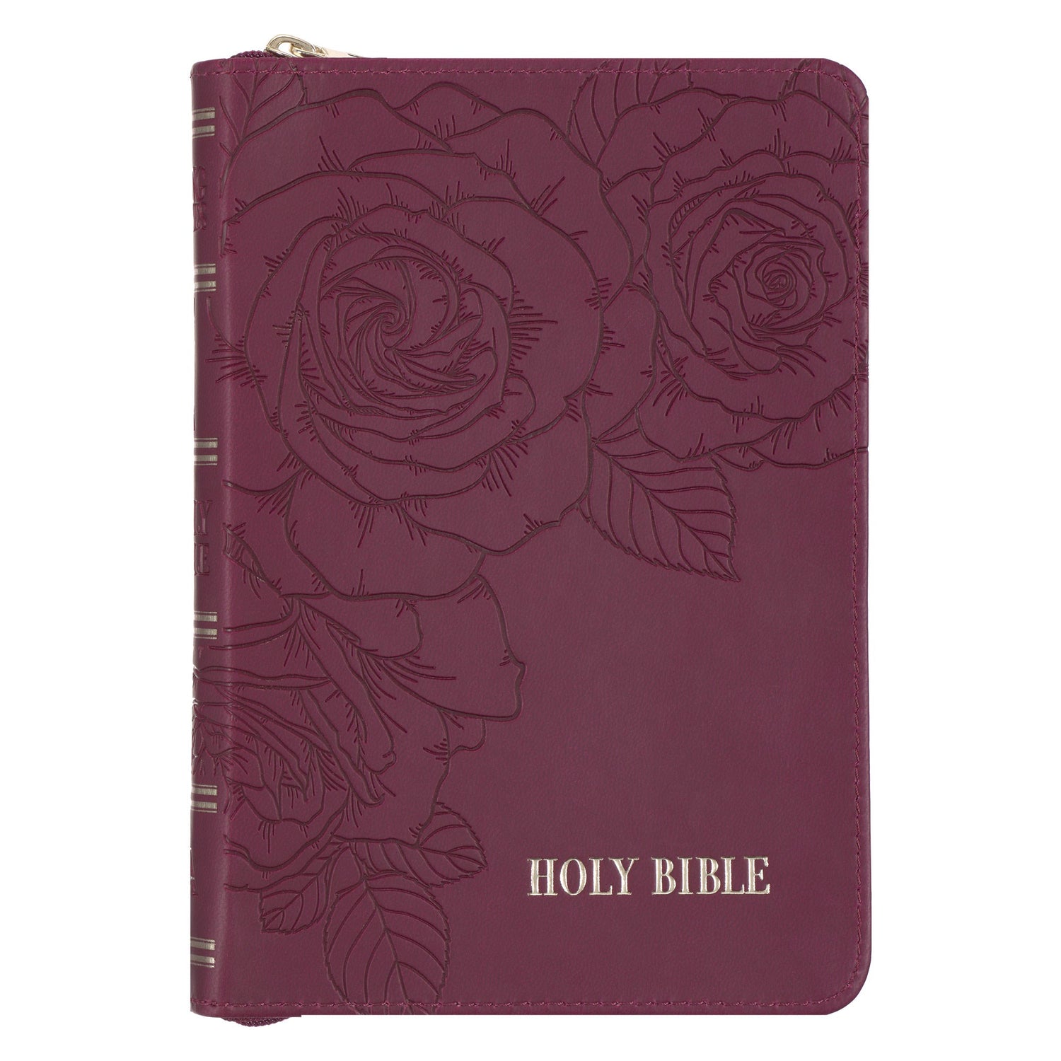 KJV Compact Bible-Merlot Faux Leather W/Zipper