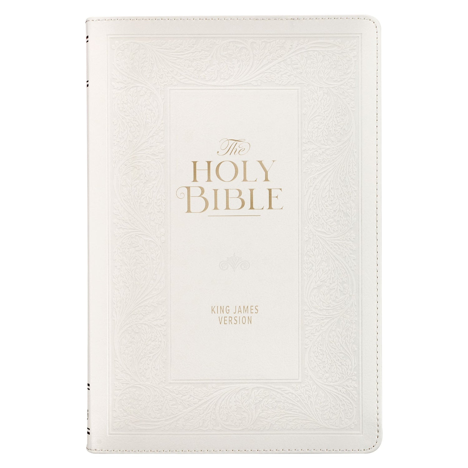 KJV Giant Print Bible-White Floral Faux Leather