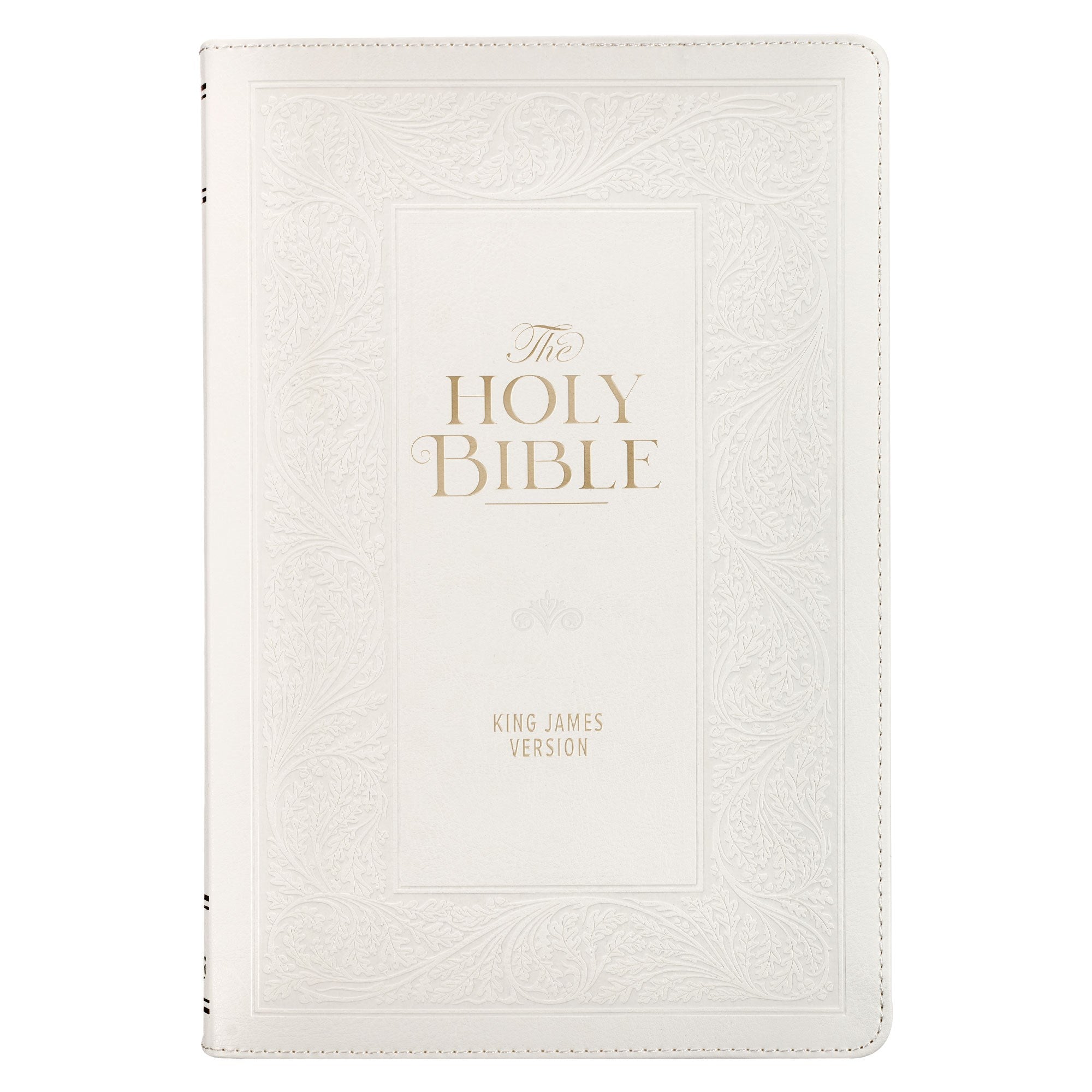 KJV Giant Print Bible-White Floral Faux Leather