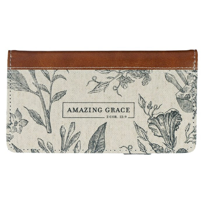 Checkbook Wallet-Amazing Grace 2 Cor. 12:9
