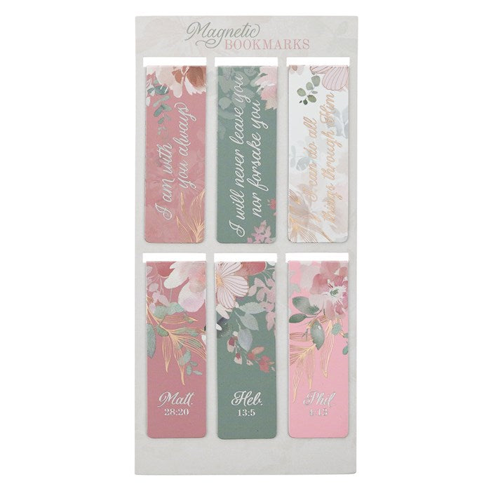 Bookmark Set-Magnetic-Foiled Floral (Pack Of 6)