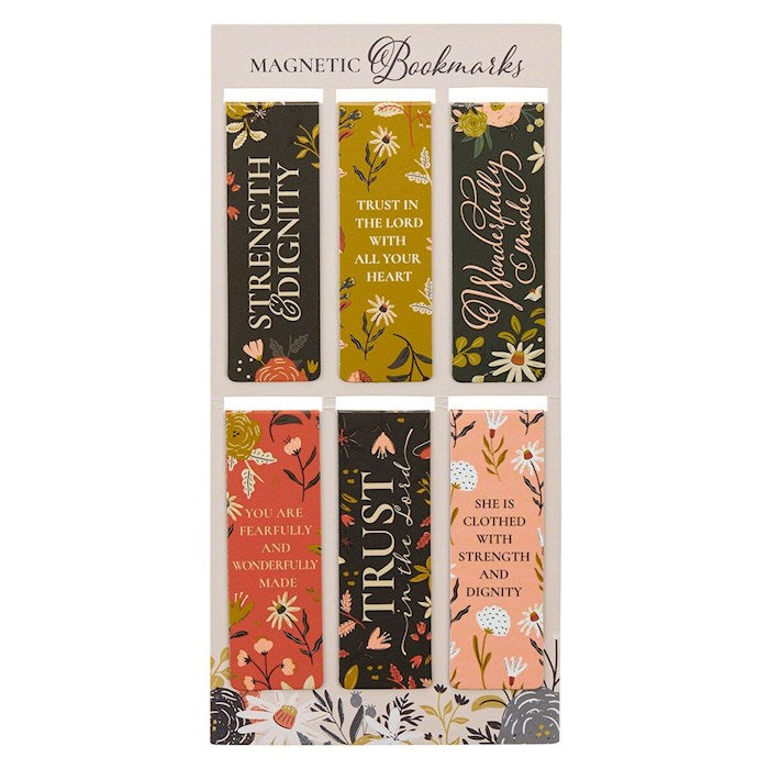 Bookmark Set-Magnetic-Warm Florals (Pack Of 6)