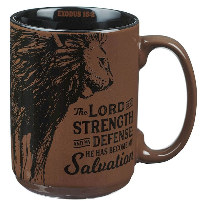 Mug-The Lord Is My Strength (Exodus 15:2)-Brown (MUG1116)