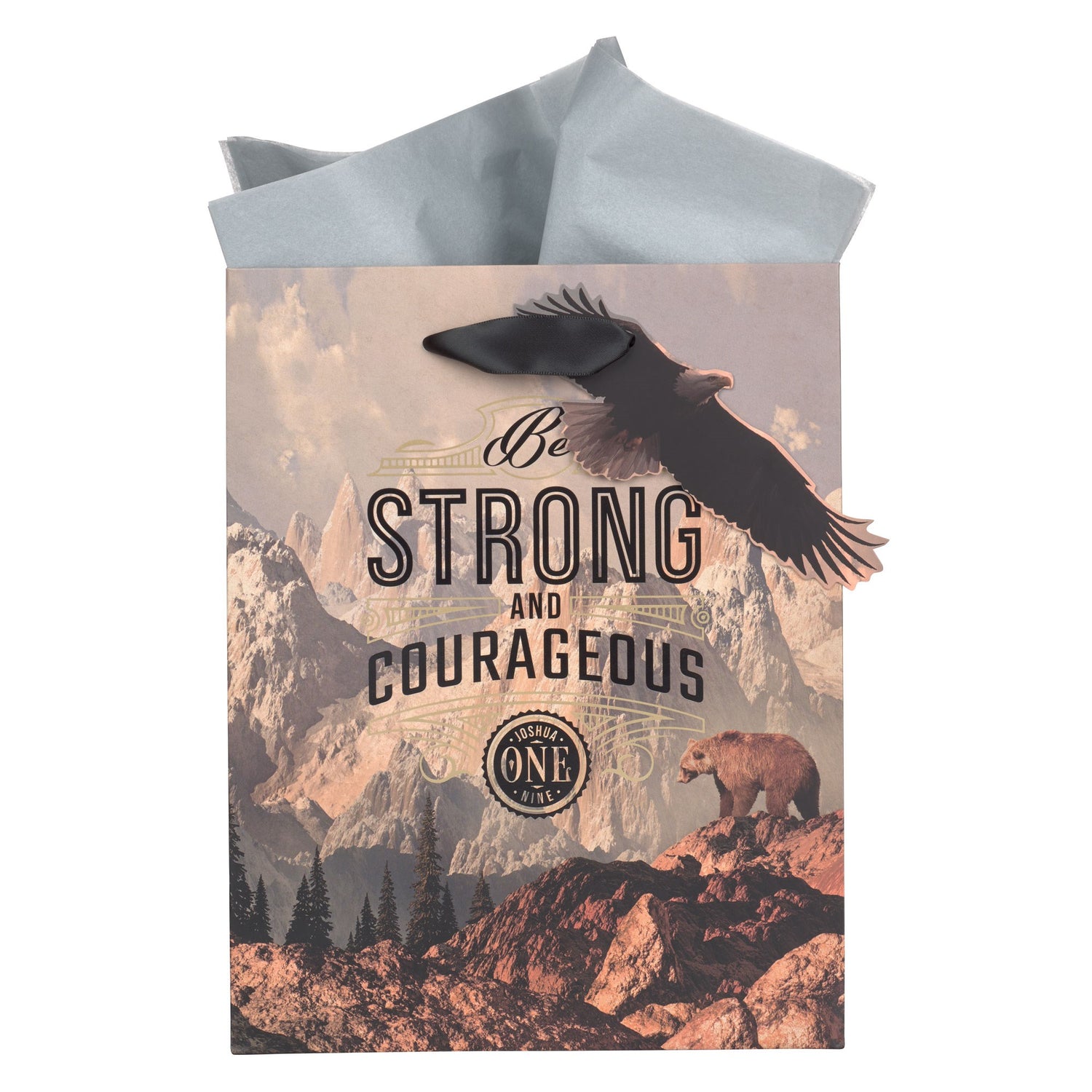 Gift Bag-Medium-Strong &amp; Courageous Josh. 1:9
