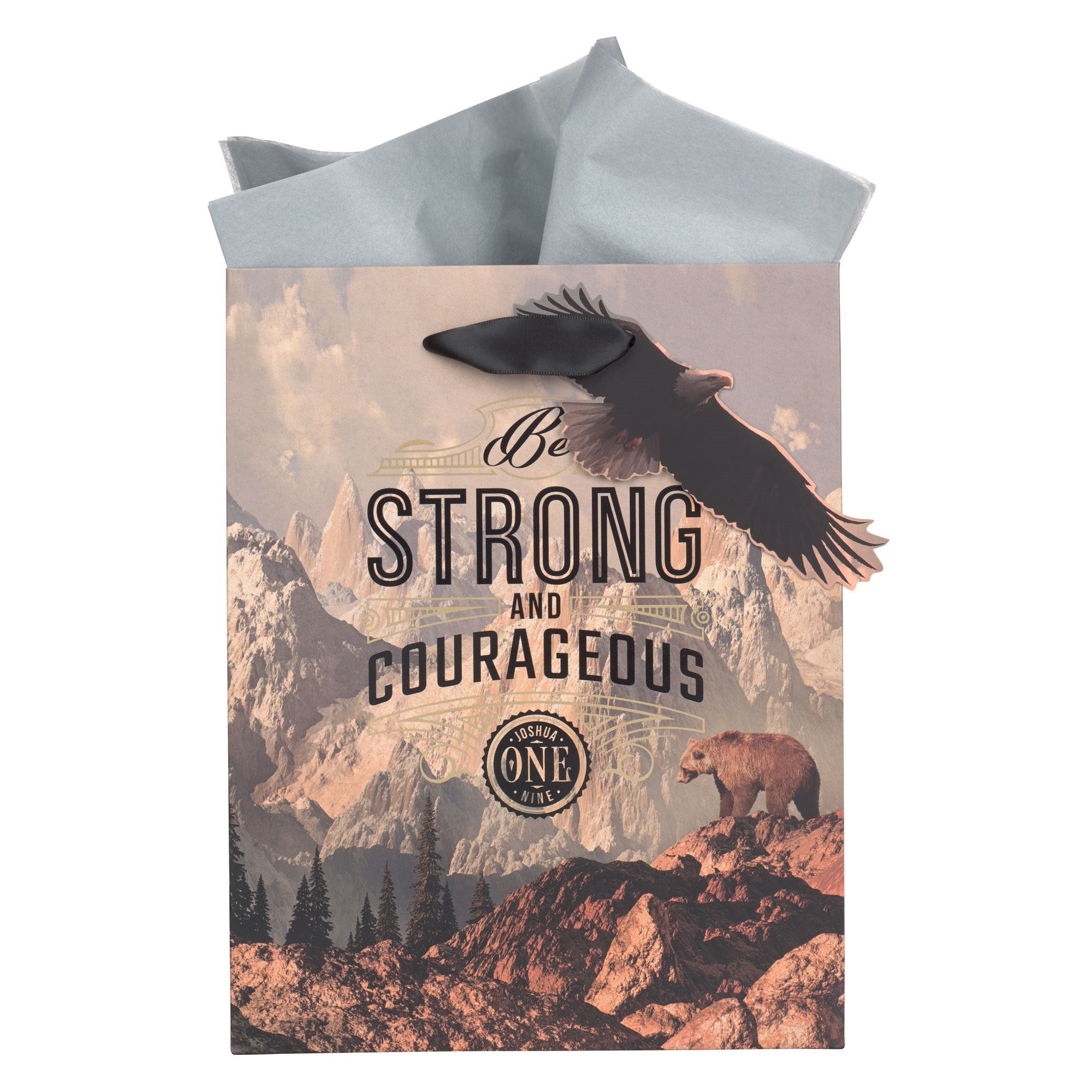 Gift Bag-Medium-Strong &amp; Courageous Josh. 1:9