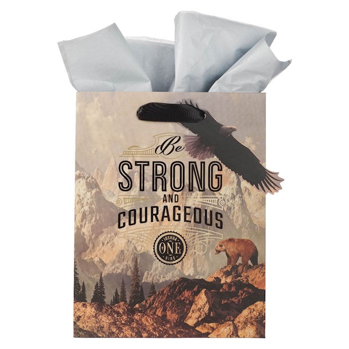 Gift Bag-Medium-Strong &amp; Courageous Josh. 1:9