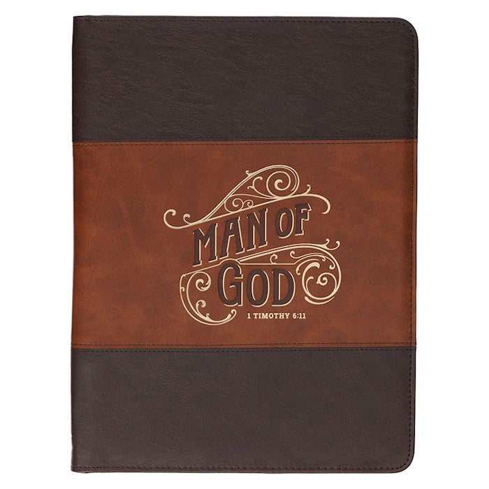Padfolio-Two-tone Brown Man of God 1 Tim. 6:11