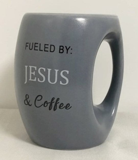 Mug-Fueled By Jesus And Coffee-13oz Stoneware-Gray (