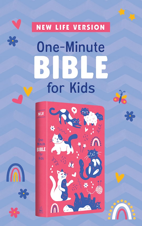 NLV One-Minute Bible For Kids-Pink DiCarta Leatherlike