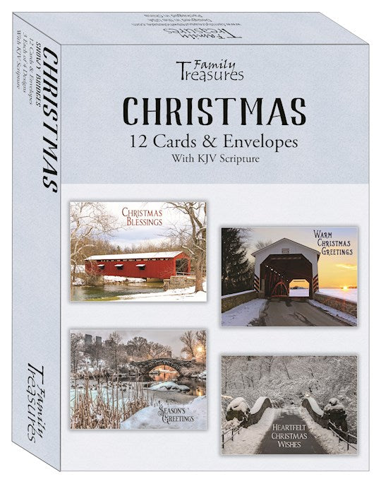Boxed Card-Christmas-Snowy Bridges (Box Of 12)