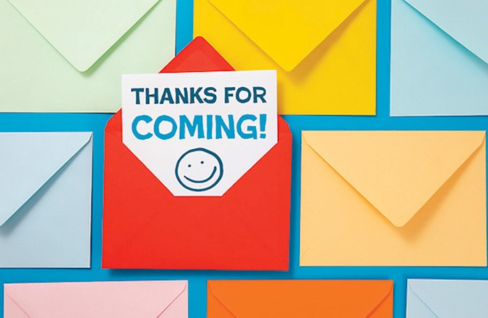 Postcard-Thanks For Coming! (Psalm 40:16 NIV) (Pack Of 25)