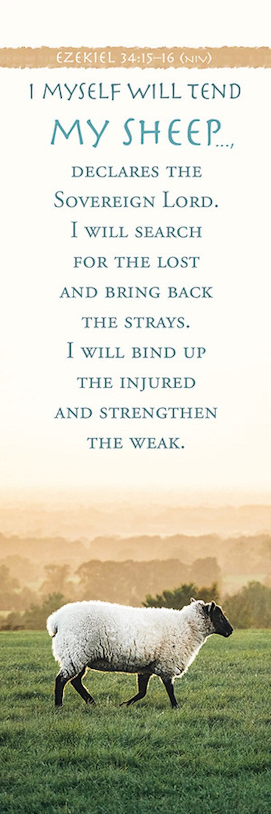 Bookmark-I Myself Will Tend My Sheep (Ezekiel 34:15) (Pack Of 25)