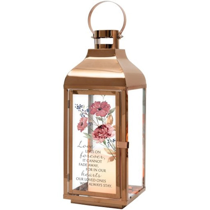 Lantern w/Flameless LED Candle &amp; Timer-Love Lives On (5.5" x 17.5" x5.5")