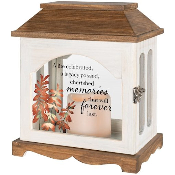 Lantern w/Flameless LED Candle &amp; Timer-A Life Celebrated (8.75&quot; x 10.25&quot; x 5.5&quot;)