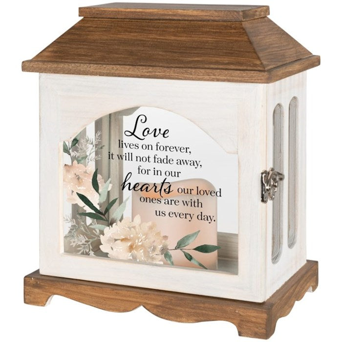 Lantern w/Flameless LED Candle &amp; Timer-Love Lives On (8.75" x 10.25" x 5.5")
