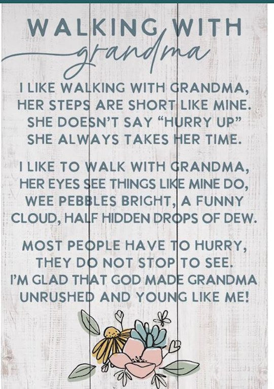 Rustic Pallet-Walking With Grandma (10.75" x 16")