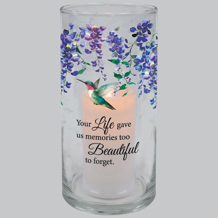 Hurricane Candle-Flameless Flicker-Too Beautiful w/ Timer (7.25&quot; x 3.5&quot;)