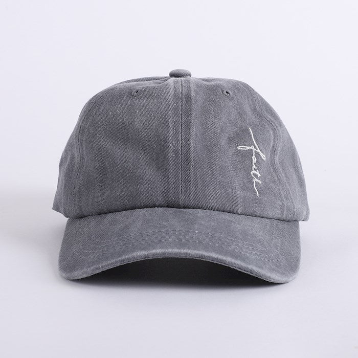 Cap-Faith-Washed Gray w/White Letters