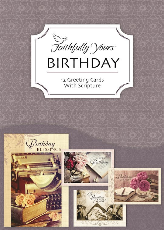 Boxed Card-Birthday-Wonderfully Vintage (Box Of 12)