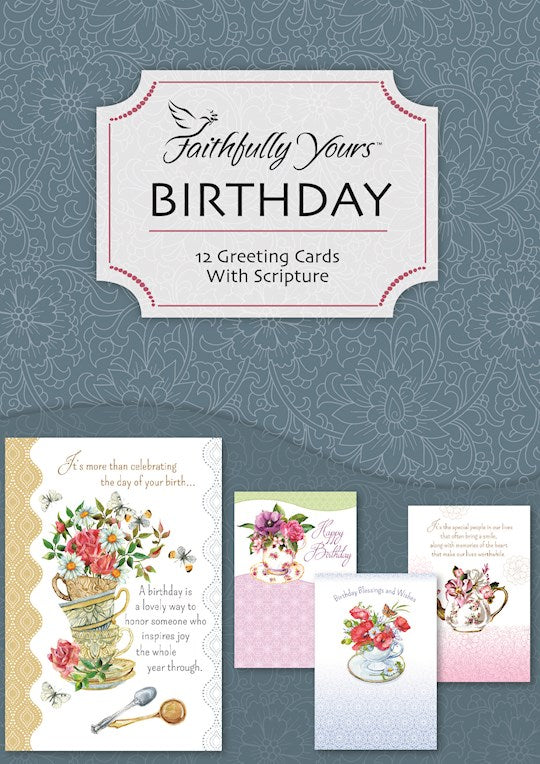 Boxed Card-Birthday-Birthday Blooms (Box Of 12)