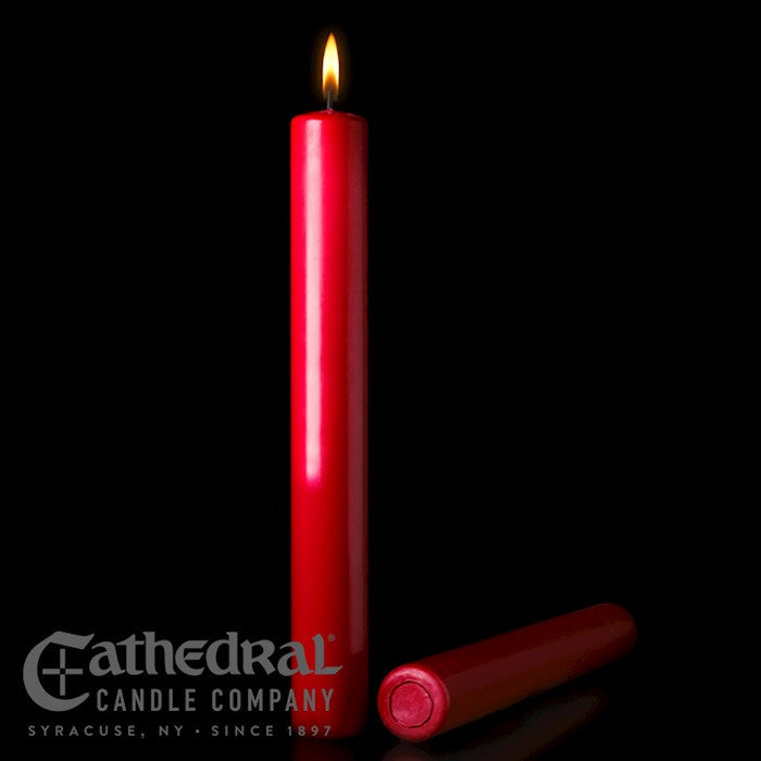 Christmas Altar Candle-Red (1 1/2" x 12")-51% Beeswax/APE (Pack Of 12)