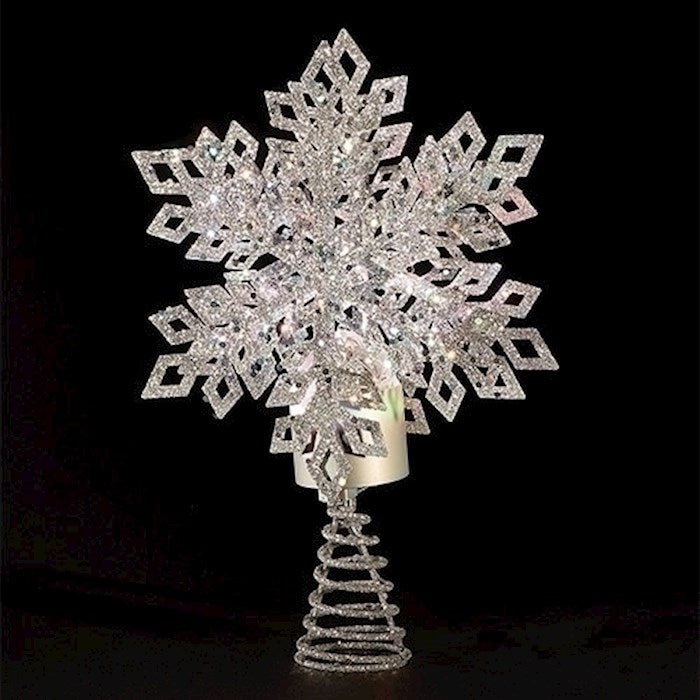 Tree Topper-LED Snowflake w/Battery Timer-Silver (12"H)