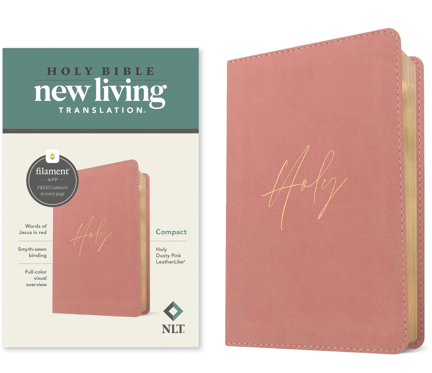 NLT Compact Bible  Filament-Enabled Edition-Holy Dusty Pink LeatherLike