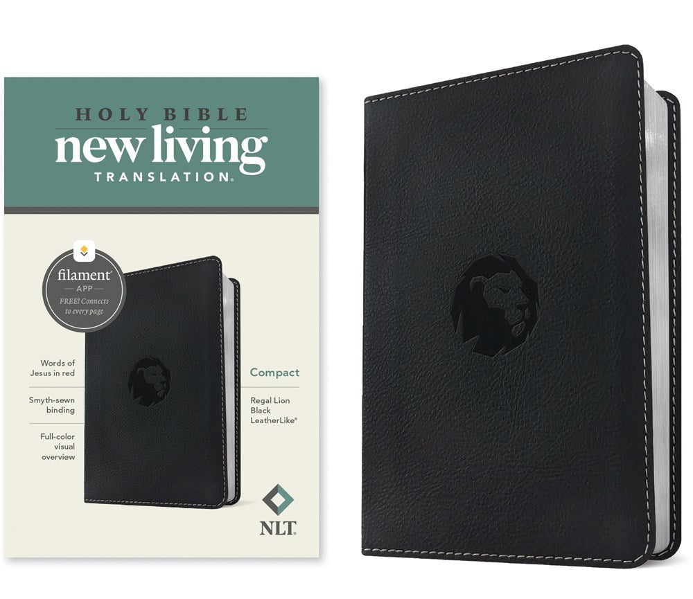 NLT Compact Bible  Filament-Enabled Edition-Black Regal Lion Leatherlike