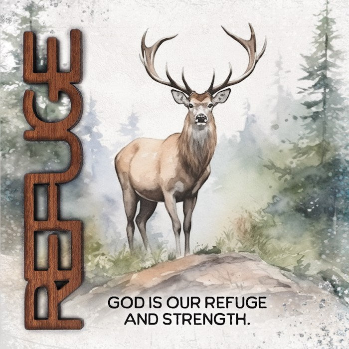 Magnet-Crafted Remindables-Refuge-God Is Our (3.5&quot; SQ)