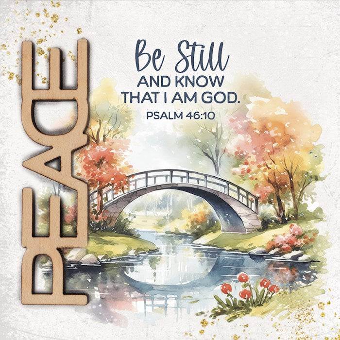 Magnet-Crafted Remindables-Peace-Be Still &amp; Know (3.5" SQ)