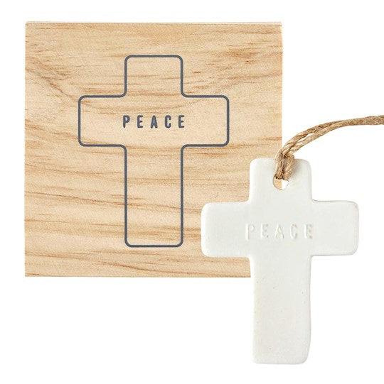 Ornament-Peace/Cross In Box (3.125 x  3.125 x 1.375)
