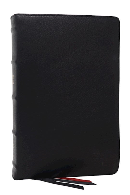 NKJV Single-Column Reference Bible (Premier Collection) (Comfort Print)-Black Goatskin Leather