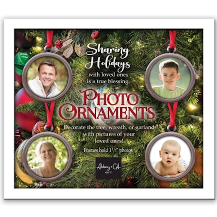Ornament-Photo Ornaments-Boxed (Frames Hold 1.5" Photo) (Set Of 4)