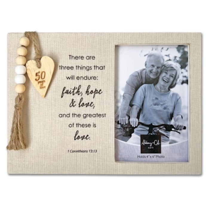 Frame-Fabric Wrapped-50th Anniversary (Holds 4" x 6" Photo) (9" x 6 1/2")