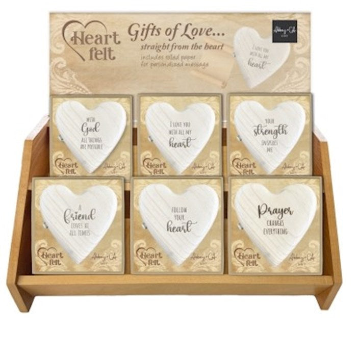 Display-Heart w/Rolled Paper-Various Verses (3.5 x 3.75 x 1) (12 Pieces)