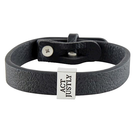 Bracelet-Faux Leather-Act Justly (8" Adjustable)