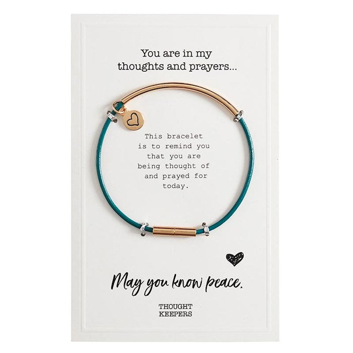 Bracelet-Thought Keepers-Teal/Gold (7.5")