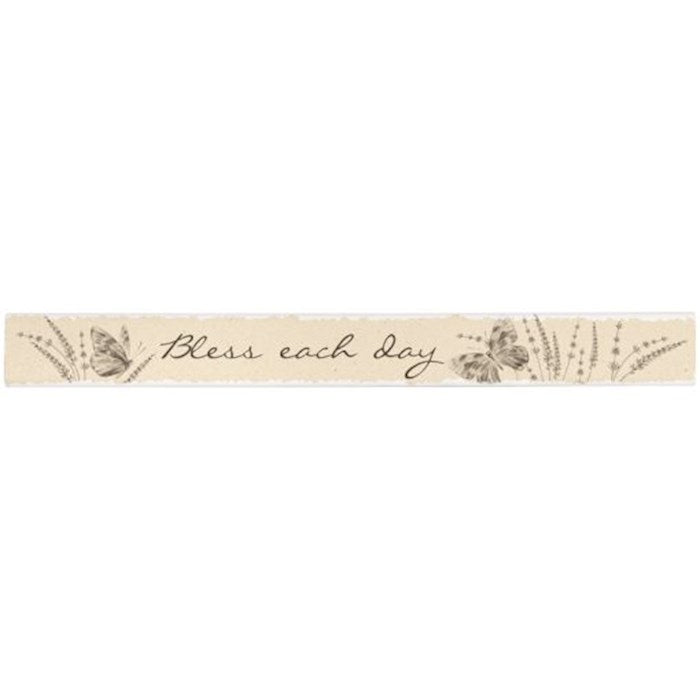 Skinny Message Bar-Bless Each Day (14&quot; x 1.5&quot; 1&quot;)