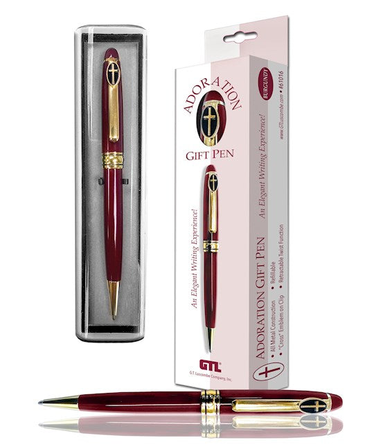 Pen-Cross Adoration-Burgundy/Gold w/Case &amp; Hangable Box