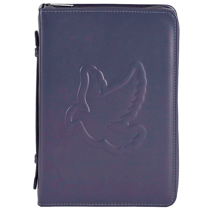 Bible Cover-Embossed Dove-Grey-XLG