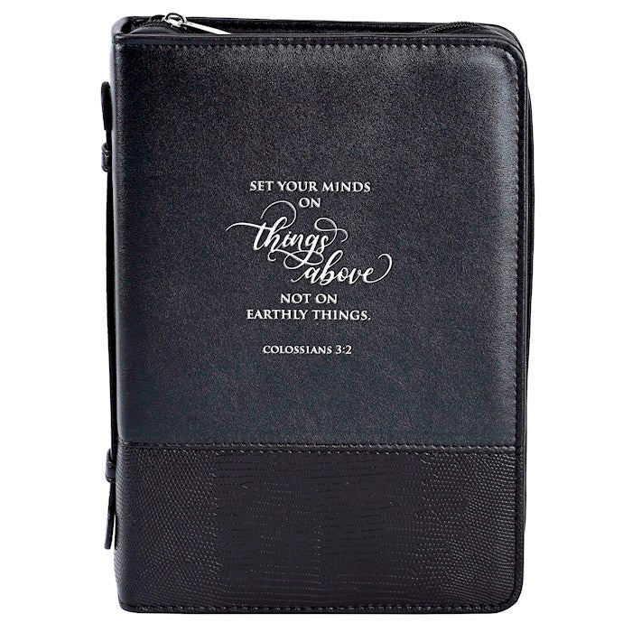 Bible Cover-Set Your Mind On Things Above-Black-XLG