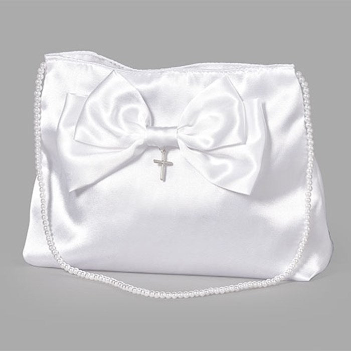Communion Purse w/Cross &amp; Bow (5")