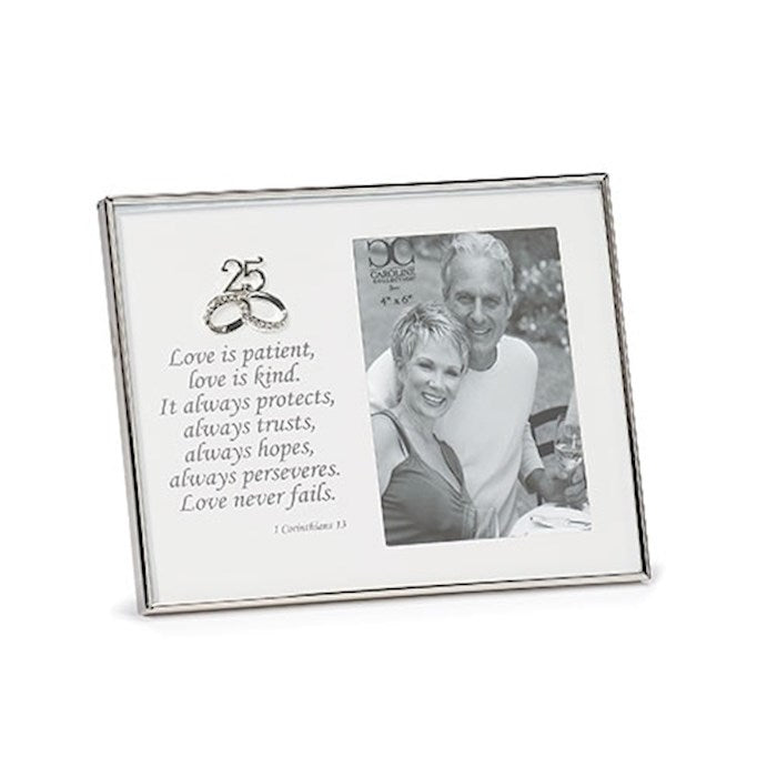 Frame-25th Anniversary/Love Is Patient... (Holds 4x6 Photo)