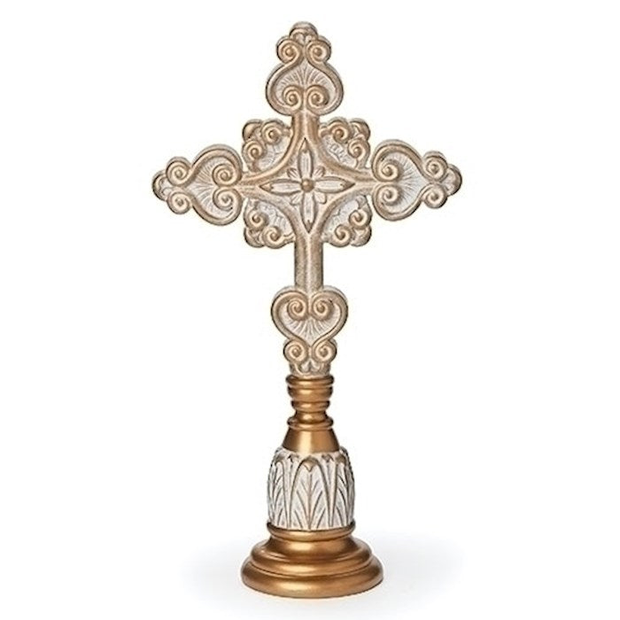 Tabletop Cross-Gold (12"H)