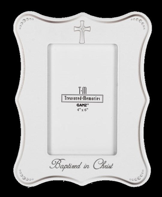 Frame-Baptized In Christ-White (Holds 4x6 Photo)