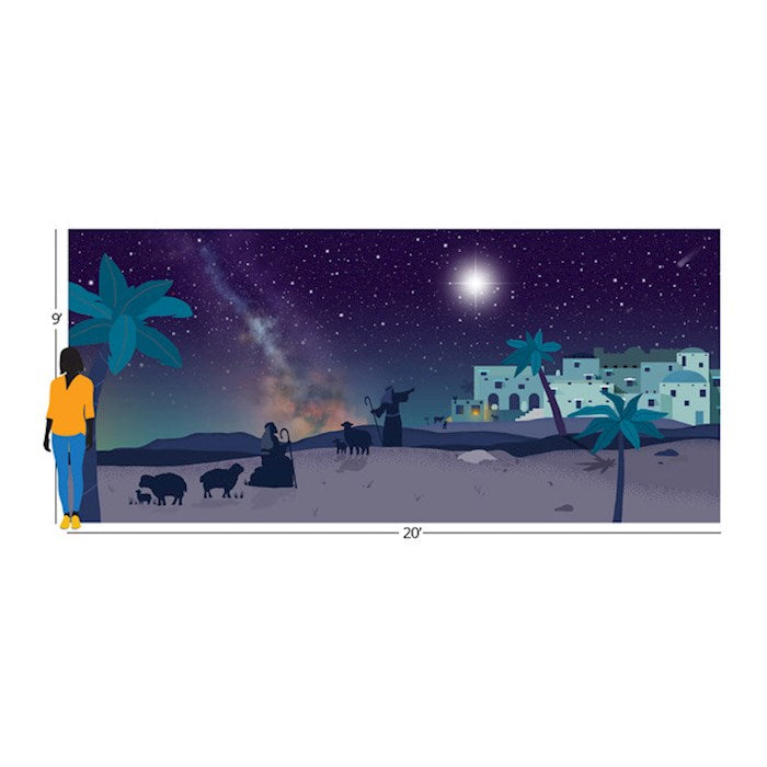 Team Family Year 1: Christmas/Bethlehem Skies Insta-Theme Fabric Backdrop (20&