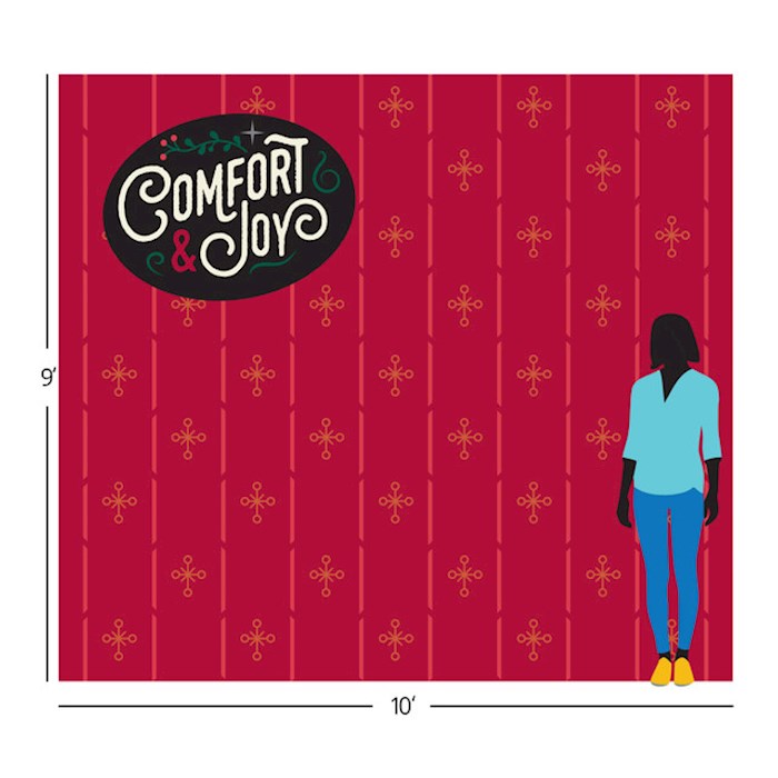 Team Family Year 1: Christmas/Comfort &amp; Joy Photo-Op Fabric Backdrop (10&